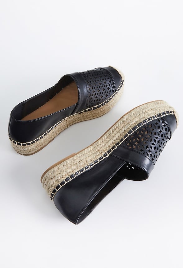 Lydia Espadrille Flat Black