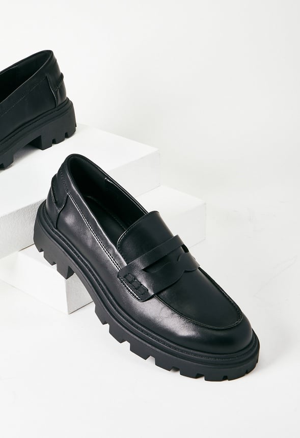Colette Lug Sole Loafer Black