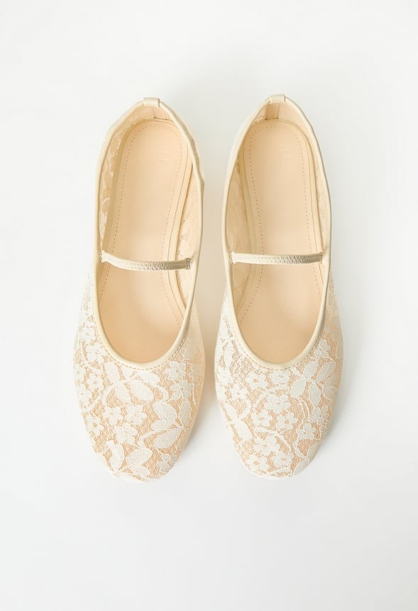 Lucy Mary Jane Flat Birch White