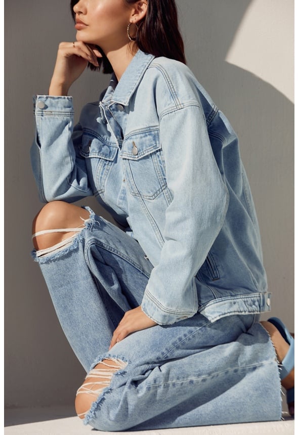 Reagan High Rise Wide Leg Button Jeans Olivia Medium Wash