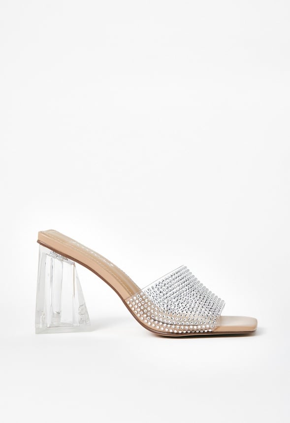 Vela Block Heeled Sandal Clear