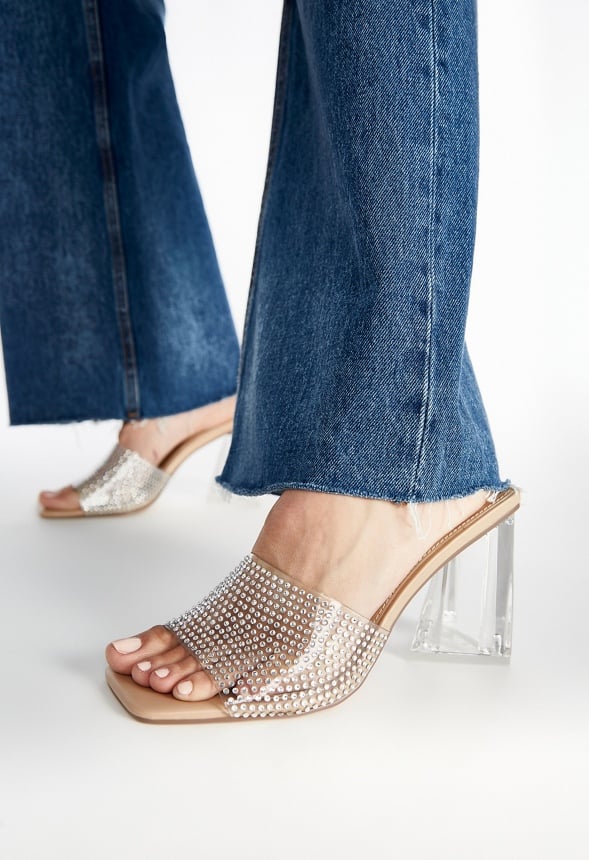 Vela Block Heeled Sandal Clear