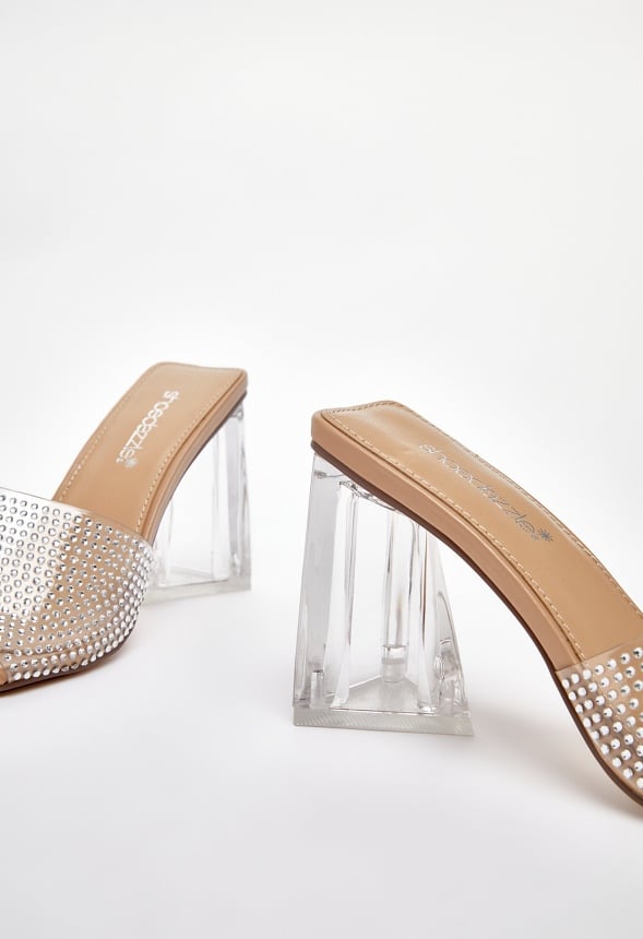 Vela Block Heeled Sandal Clear
