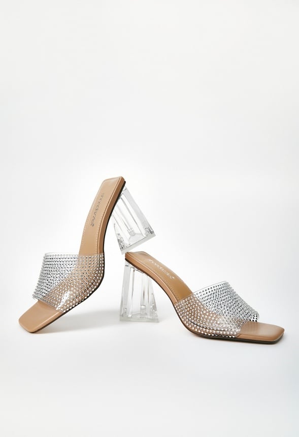Vela Block Heeled Sandal Clear
