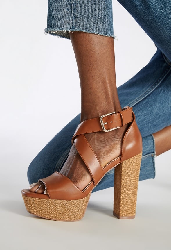 Sereia Heeled Sandal French Oak/ Light Brown