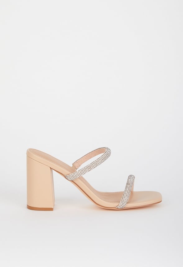 Katy Block Heeled Sandal Nude