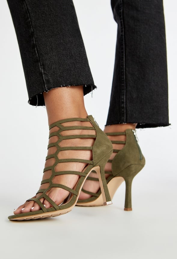Missi Gladiator Heeled Sandal Burnt Olive