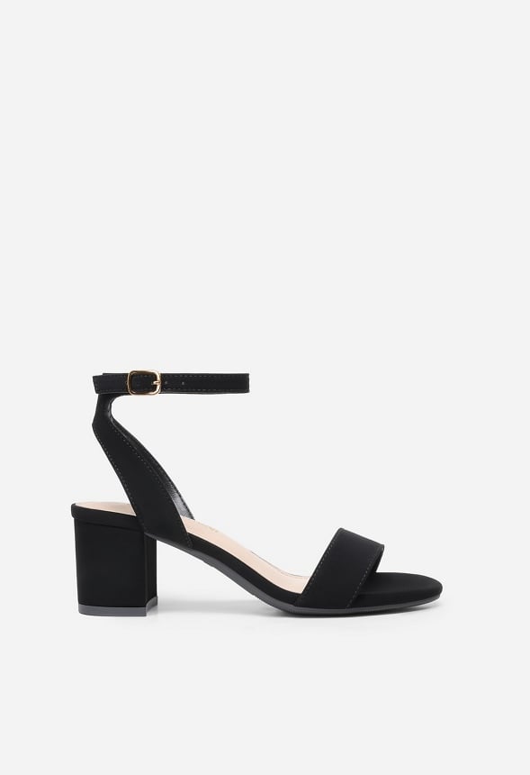 Chunky Mid Heeled Sandals Black