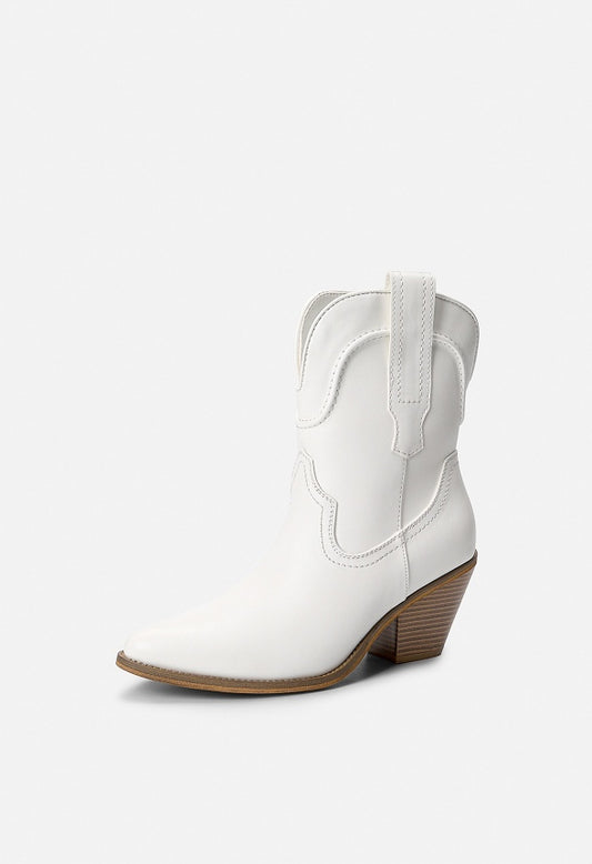 Western Ankle Boot White