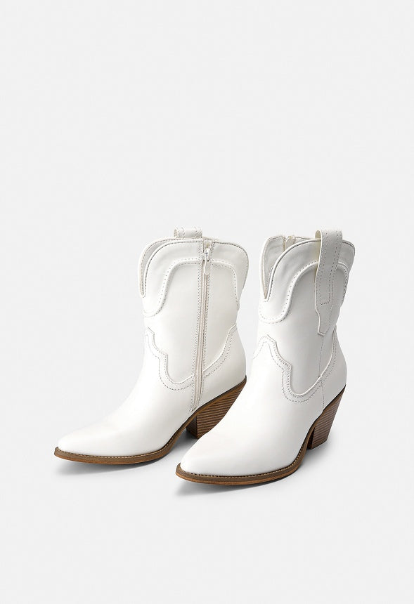 Western Ankle Boot White