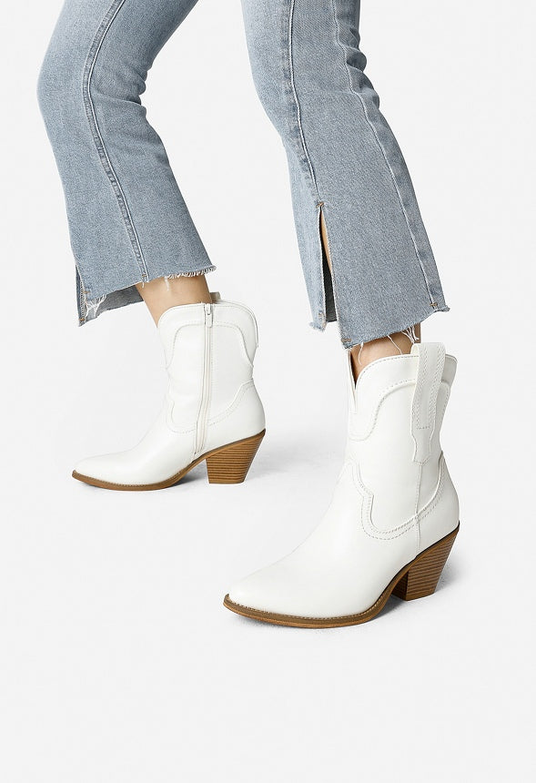Western Ankle Boot White