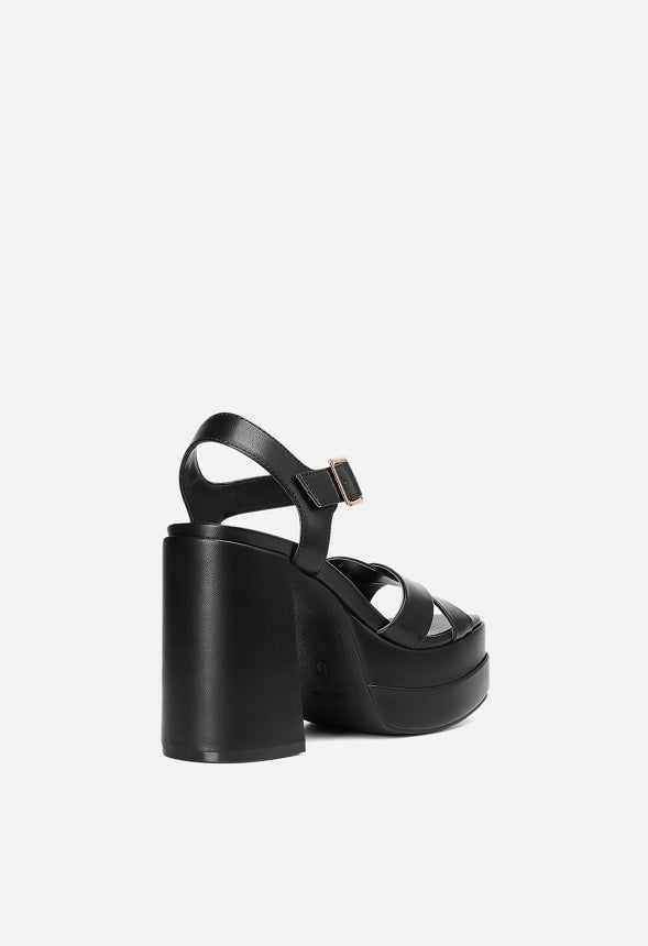Chunky Heeled Sandal Black
