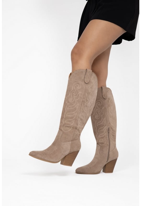 Hallie Cowboy Boot Taupe