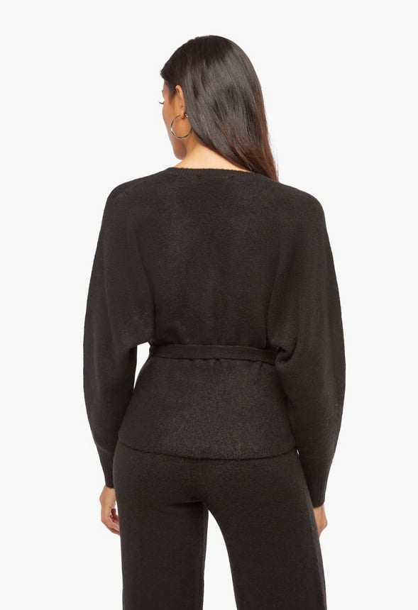 Kimono Wrap Sweater Black