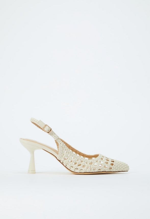 Vera Sling-Back Pump Birch White