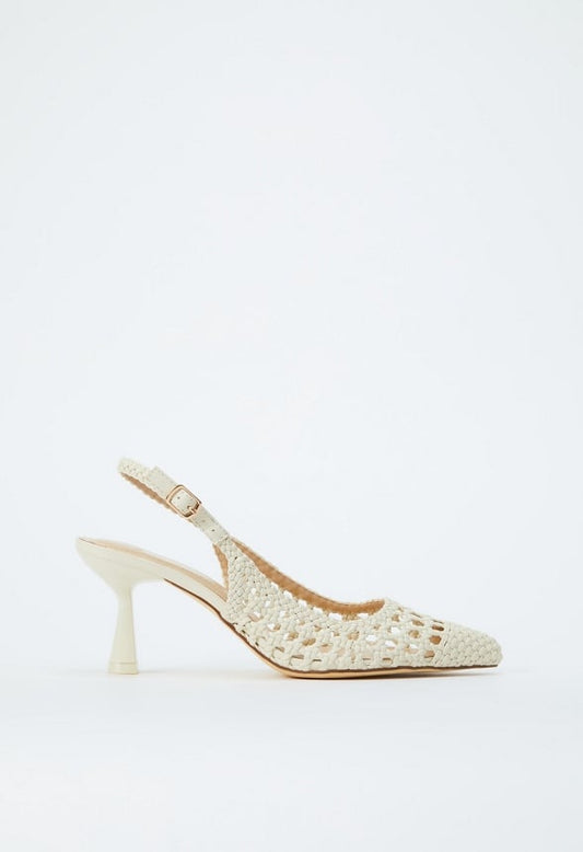 Vera Sling-Back Pump Birch White