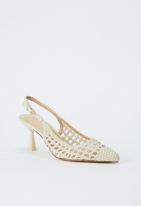 Vera Sling-Back Pump Birch White