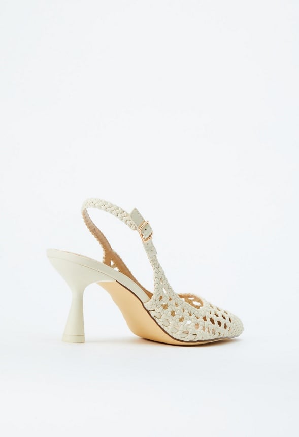 Vera Sling-Back Pump Birch White