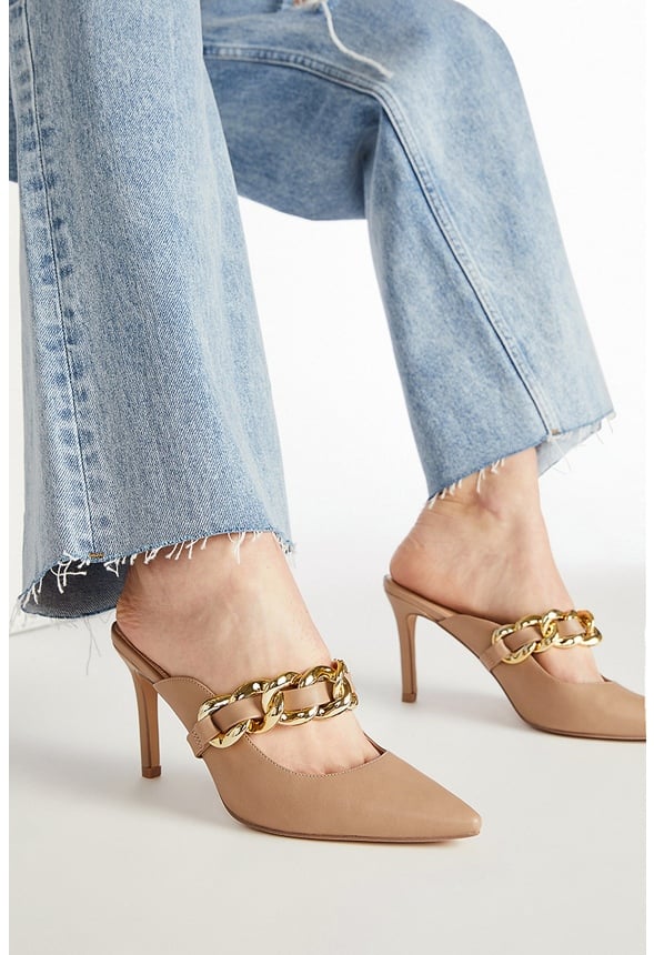 Keelie Pointed Toe Mule Taupe