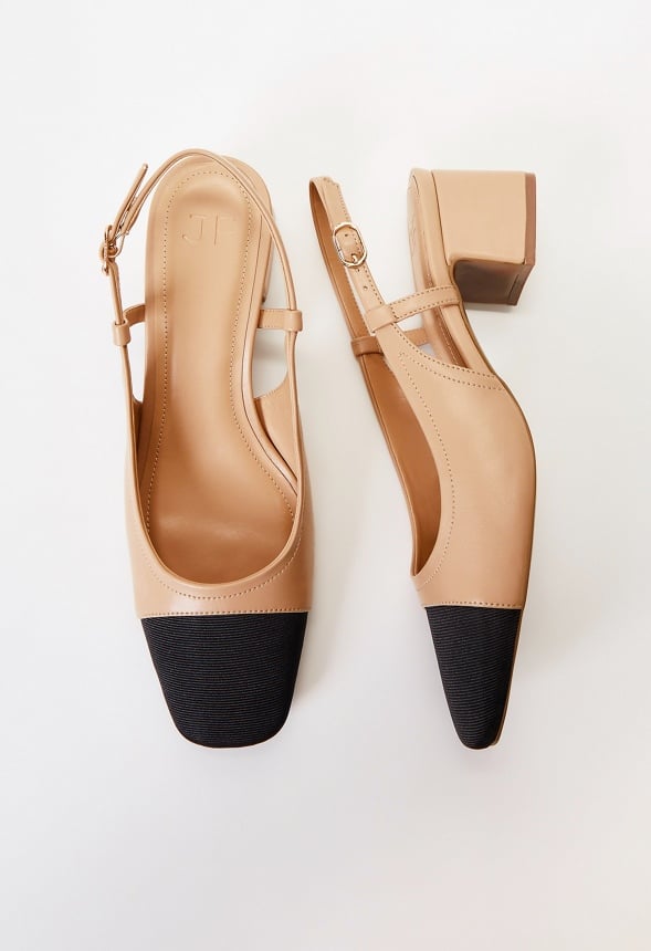 Gracie Slingback Pump New Nude/ Black