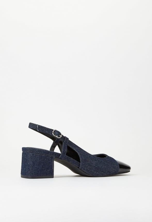 Gracie Slingback Court Dark Denim/ Black