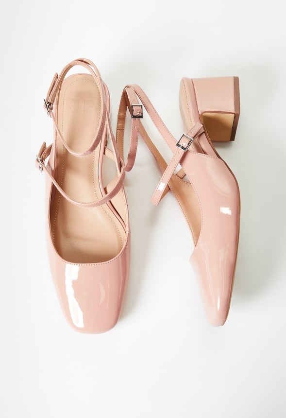 Quinnie Block Heeled Court Cafe Creme