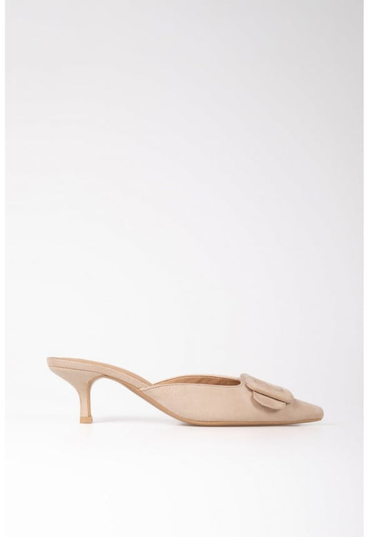 Orla Kitten Heel Mule Nude