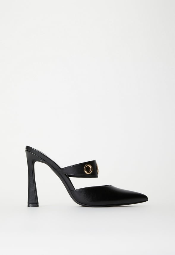Whit Pointed Toe Pump Black