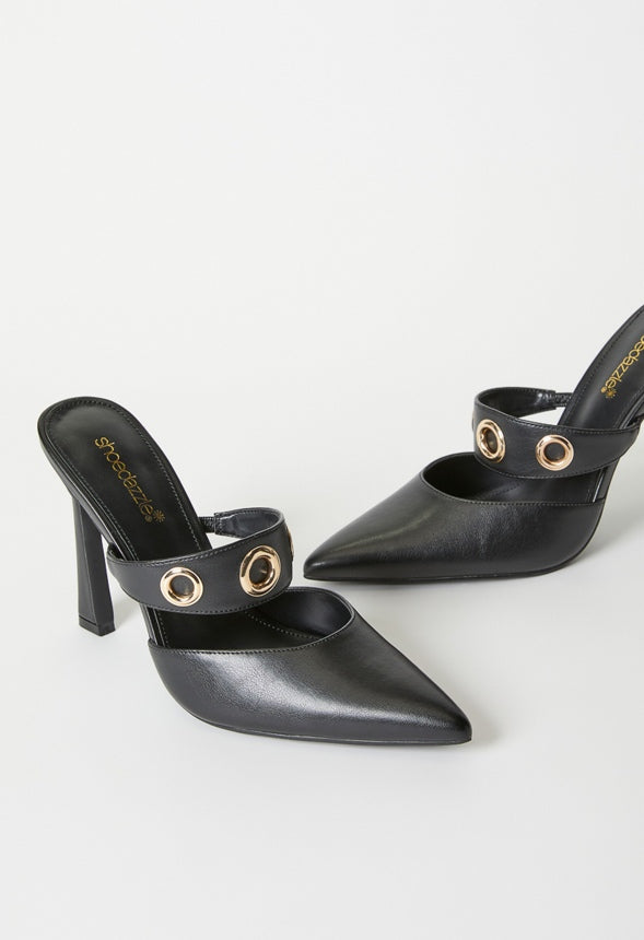 Whit Pointed Toe Pump Black