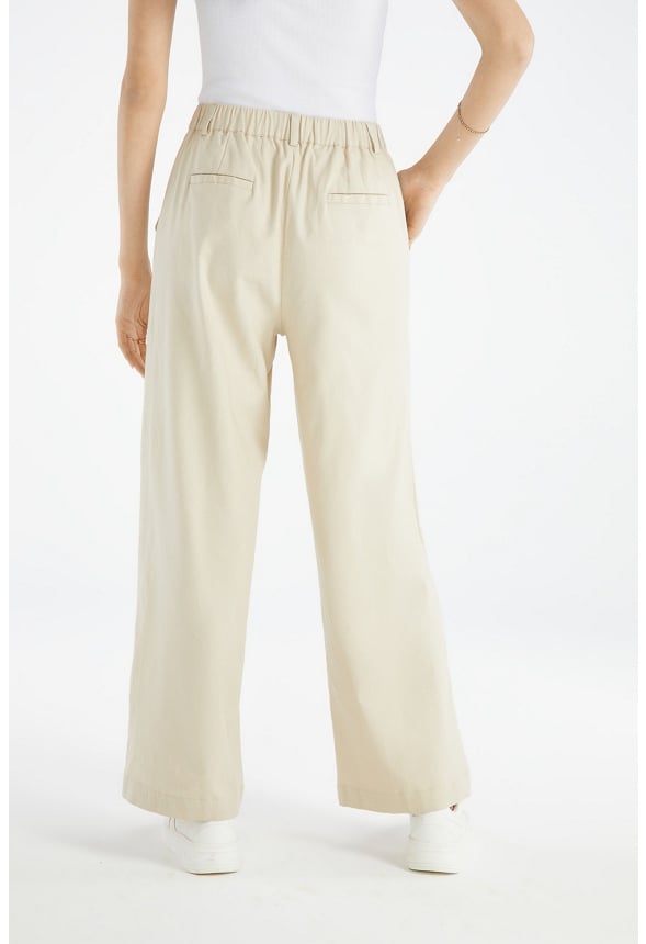 Wide Leg Trousers Cement Beige