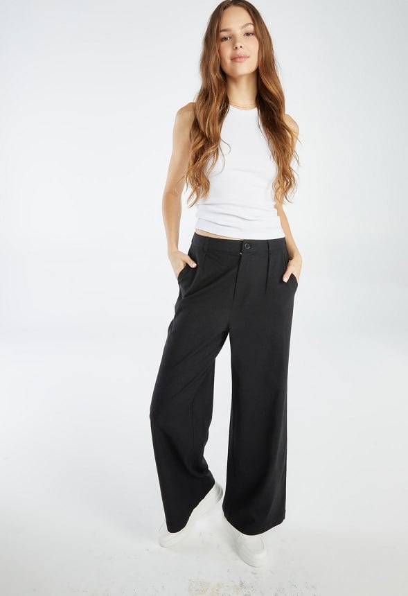Wide Leg Trousers Black Caviar