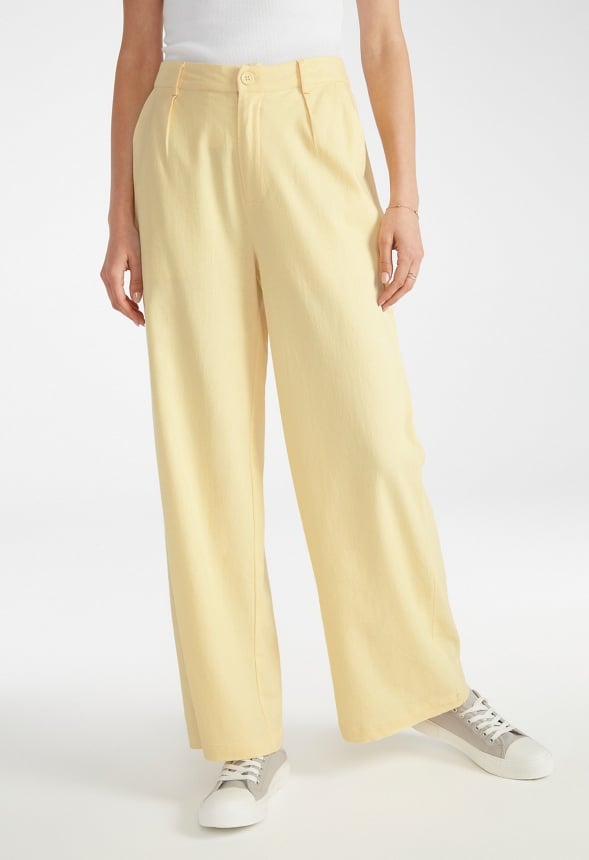 Wide Leg Trousers Pale Banana