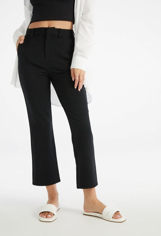 Twill Crop Trousers Black Caviar