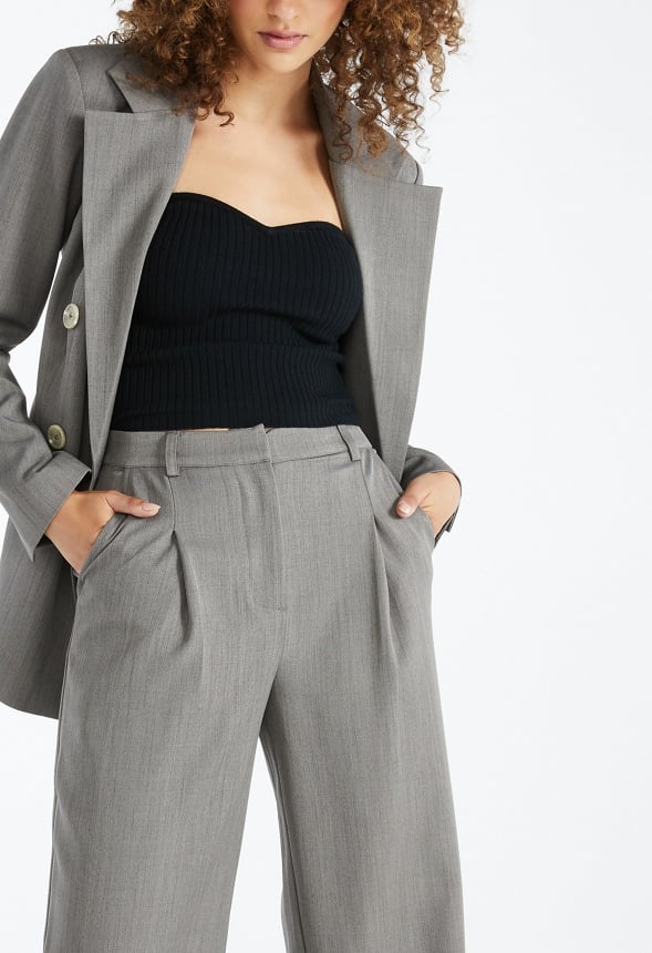 Wide Leg Suiting Trousers Vapor Blue
