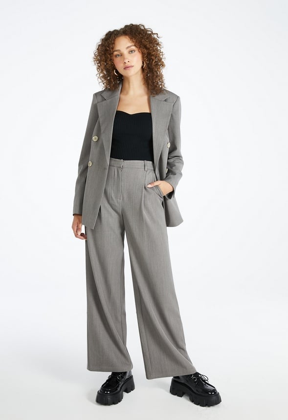 Wide Leg Suiting Trousers Vapor Blue