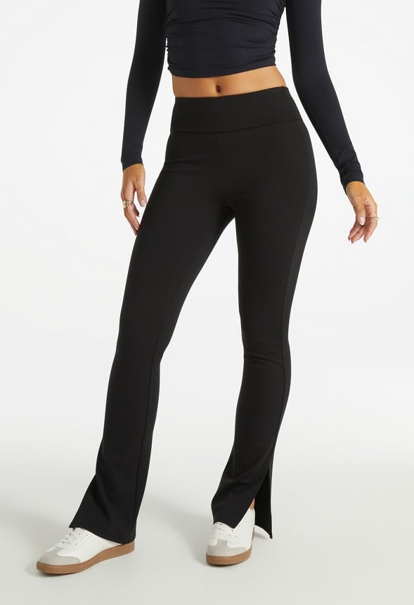 High Rise Tummy Tamer Flared Leggings Black Caviar