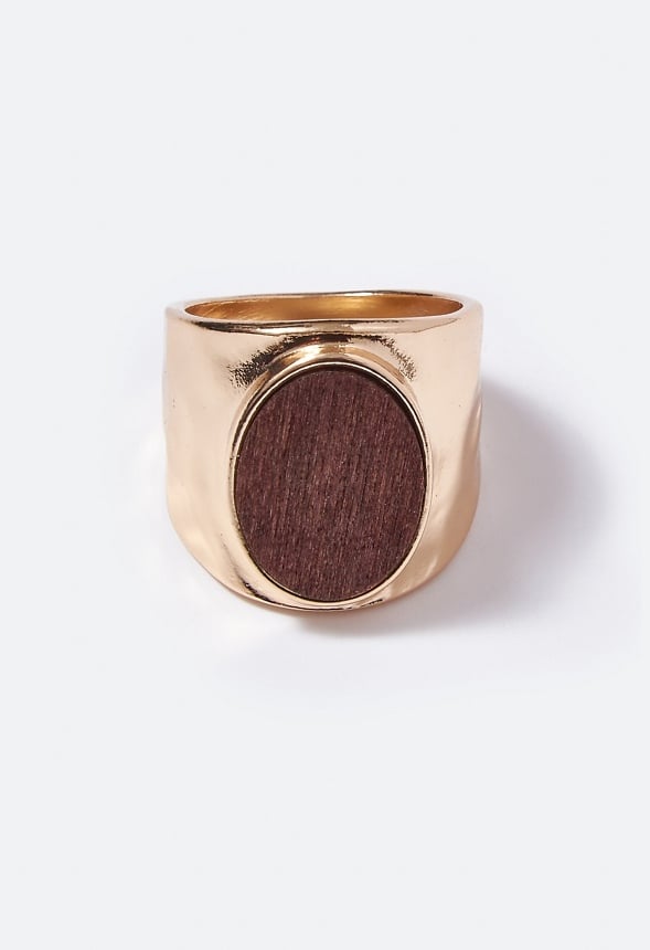 Parker Wood Inlay Ring Brown/ Gold