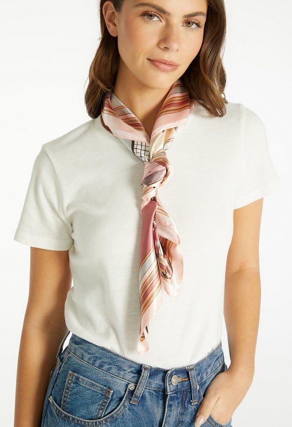 Viva Multi Color Horse Print Silk Like Scarf Multi Mix/ Fabric