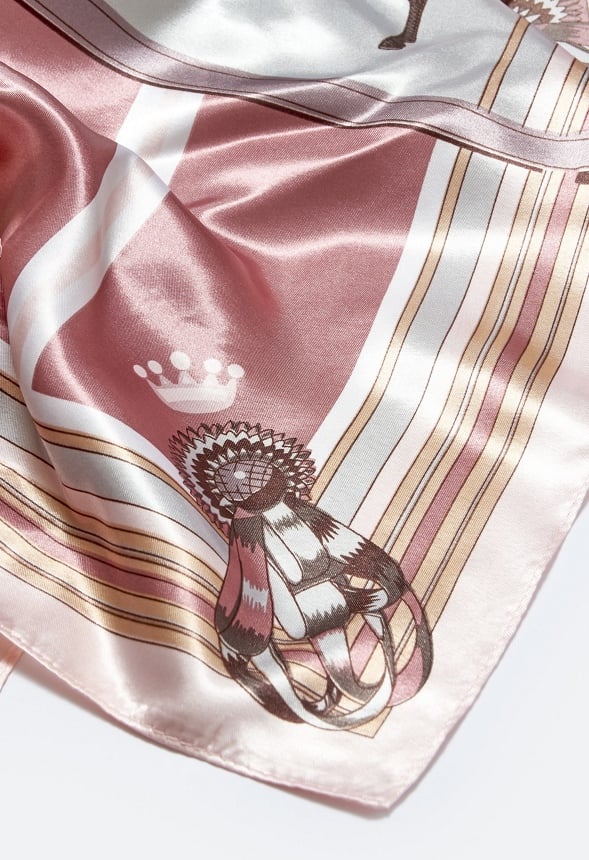 Viva Multi Color Horse Print Silk Like Scarf Multi Mix/ Fabric