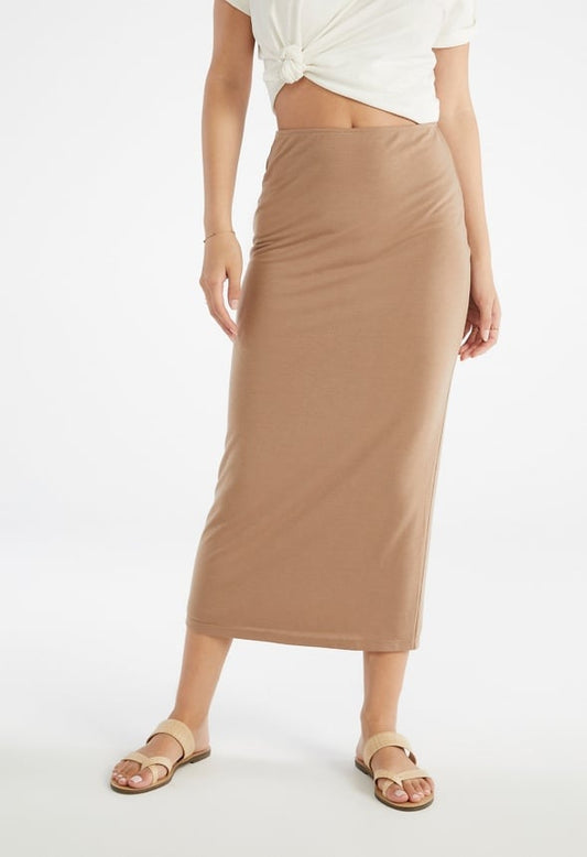 Tummy Tamer Tube Long Skirt Taupe