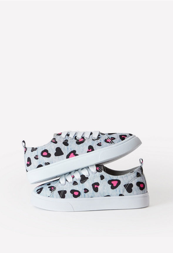 Leopard Heart Trainers Heart Grey
