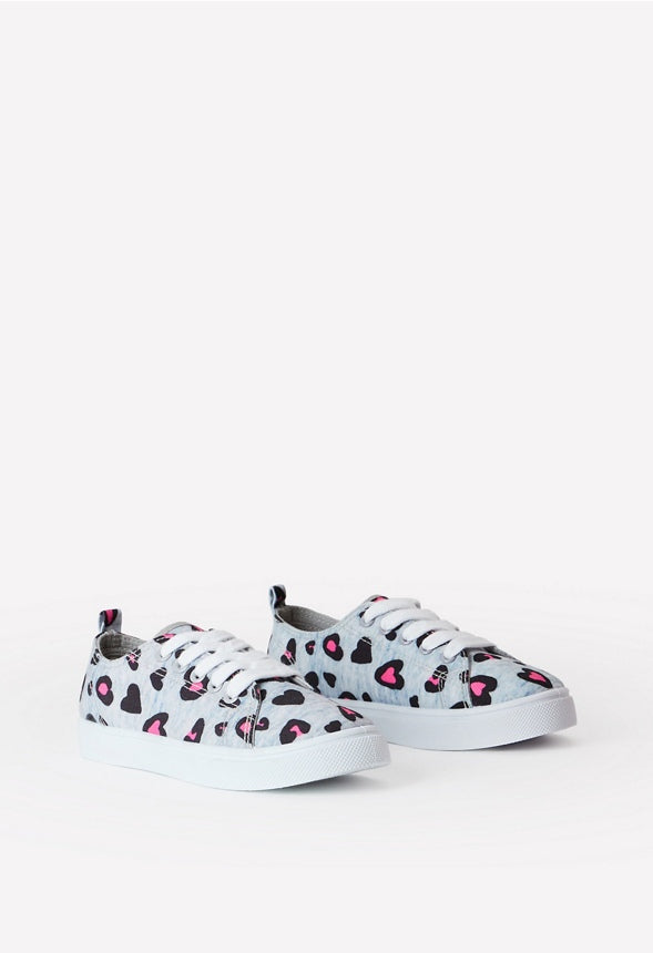 Leopard Heart Trainers Heart Grey