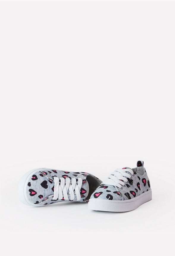 Leopard Heart Trainers Heart Grey