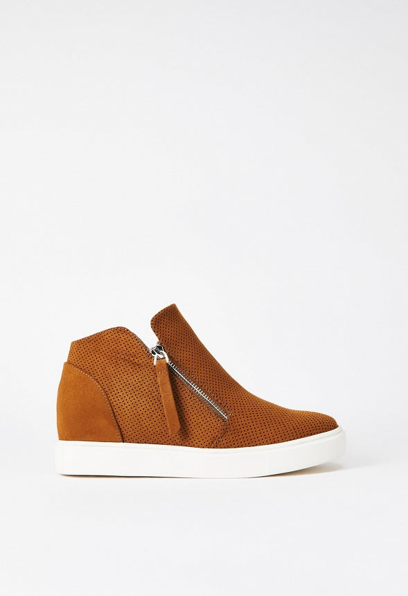 Kayden Wedge Trainers Camel