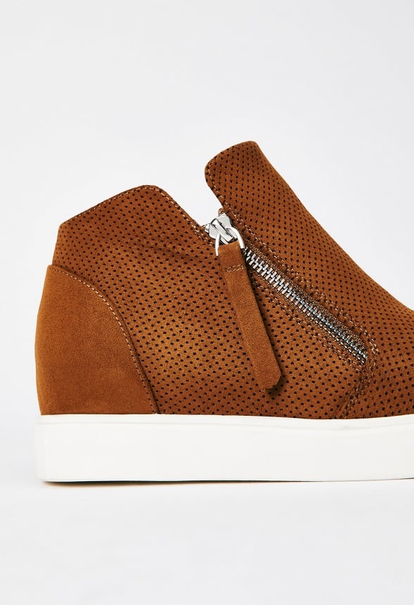Kayden Wedge Trainers Camel