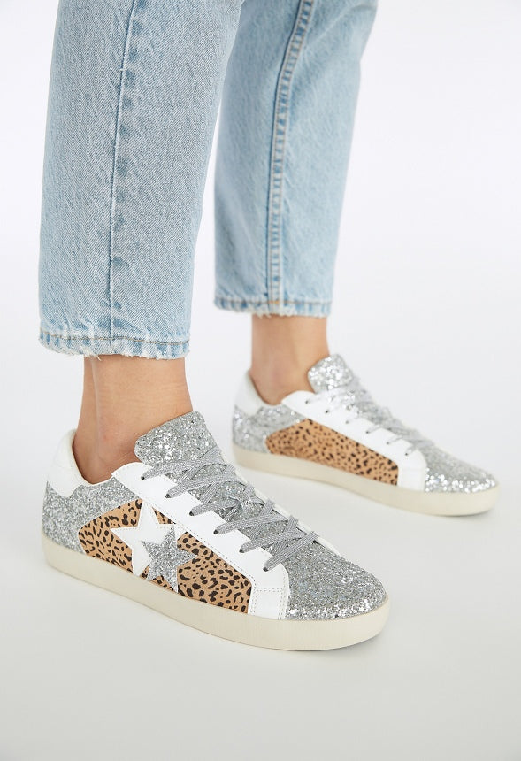 Zaylee Trainers Leopard/ Silver Multi