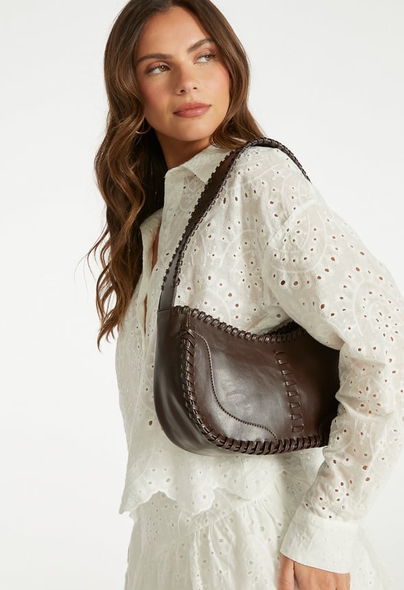Whipstitch Shoulder Bag Cacao Brown