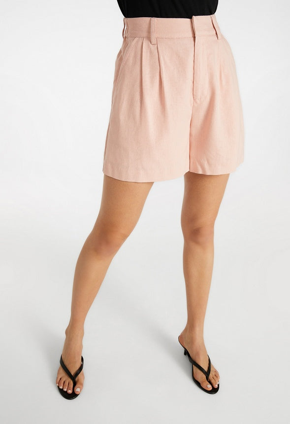 High-Rise Trouser Shorts Rose Smoke