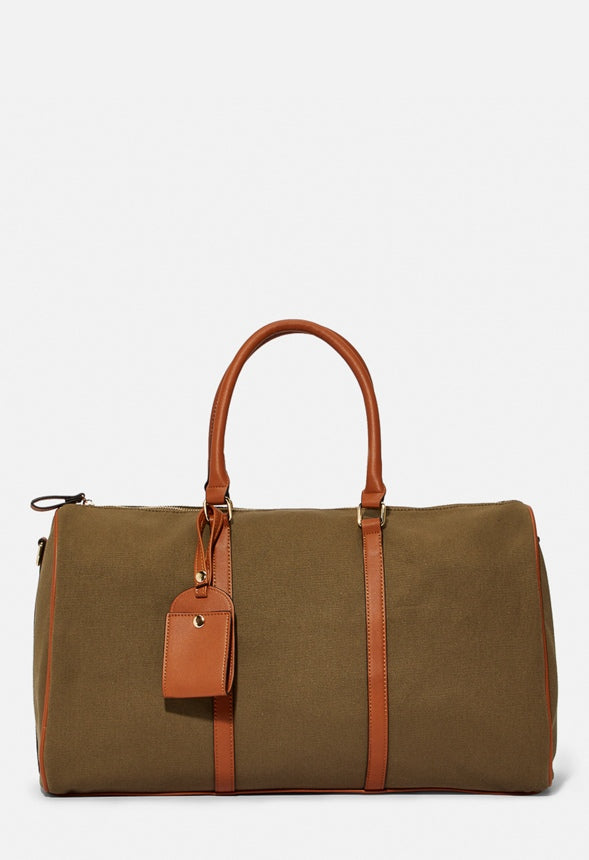 Wanderlust Weekender Tote Olive Canvas