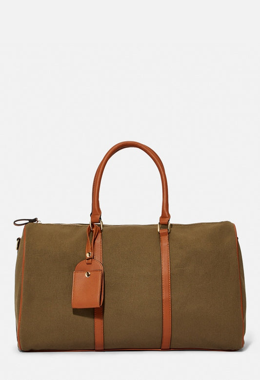 Wanderlust Weekender Tote Olive Canvas